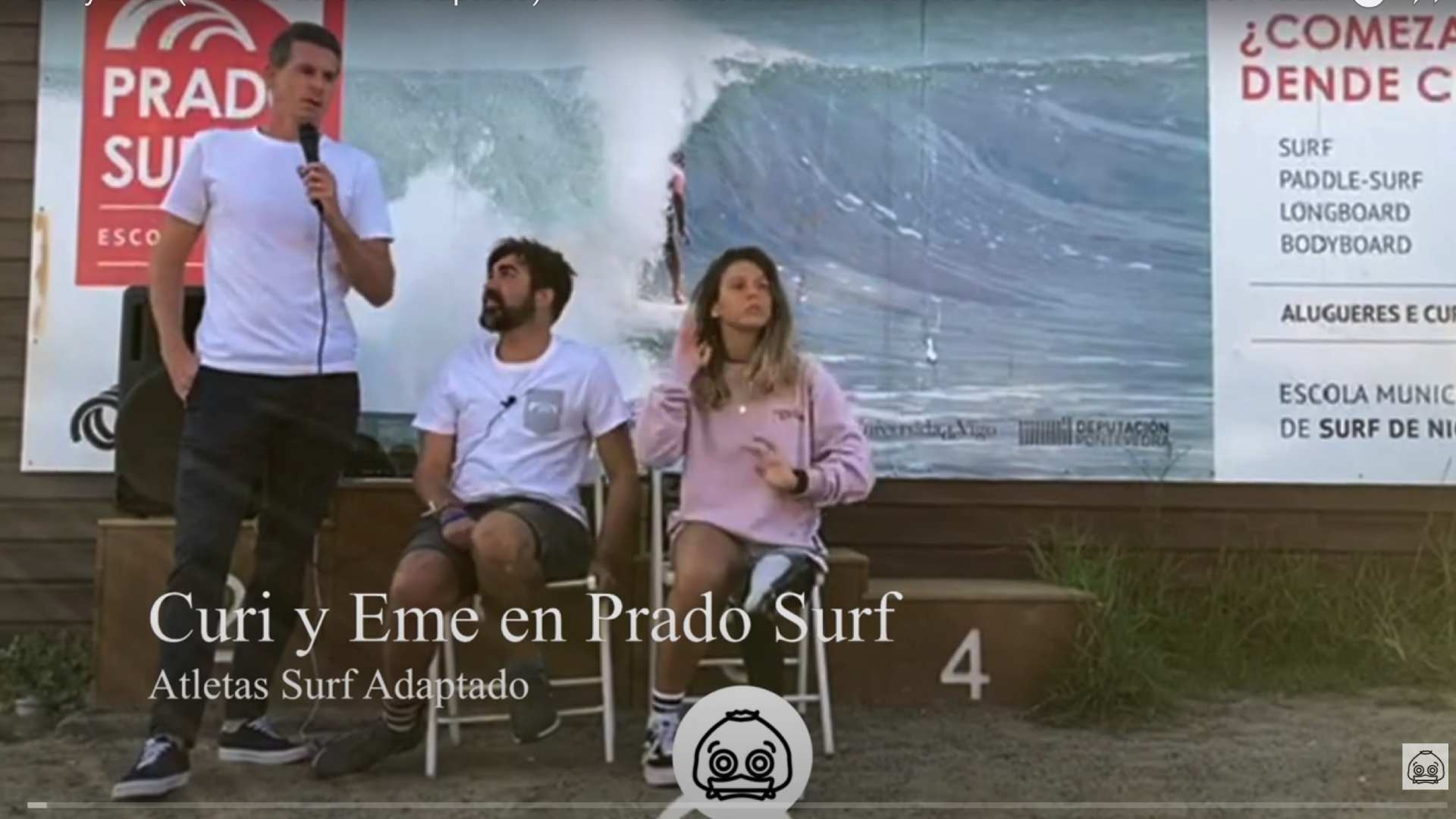 Curi y Eme en su charla en Prado Surf Escola Patos